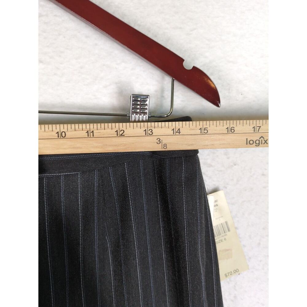 NWT Valerie Stevens black dress pants w/ blue & gray stripes, stretch. Size 6 - Picture 3 of 12